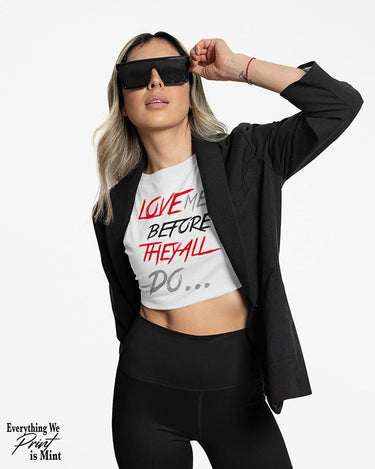 100 White Crop Top Tees - Full Color DTG Print (Women's) - Constantly Create Shop